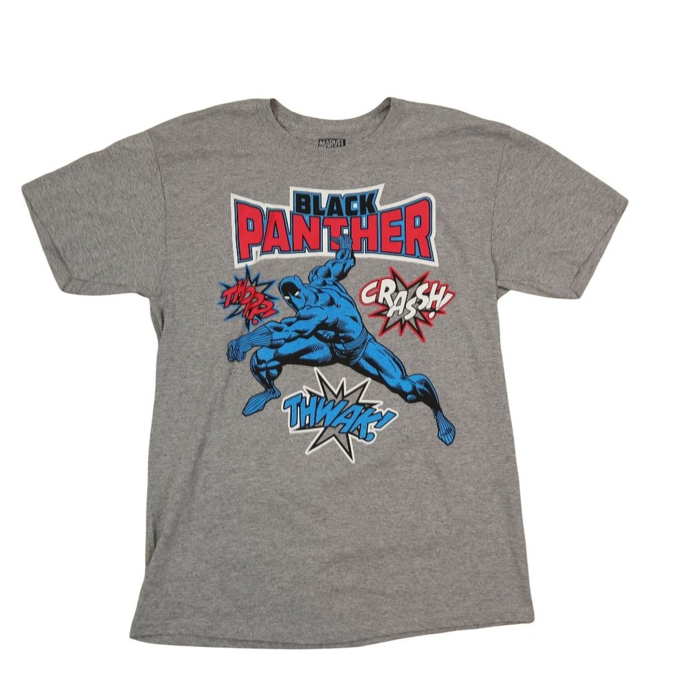 Marvel black panter t-shirt , gray color / short sleeve / vintage 80s tee